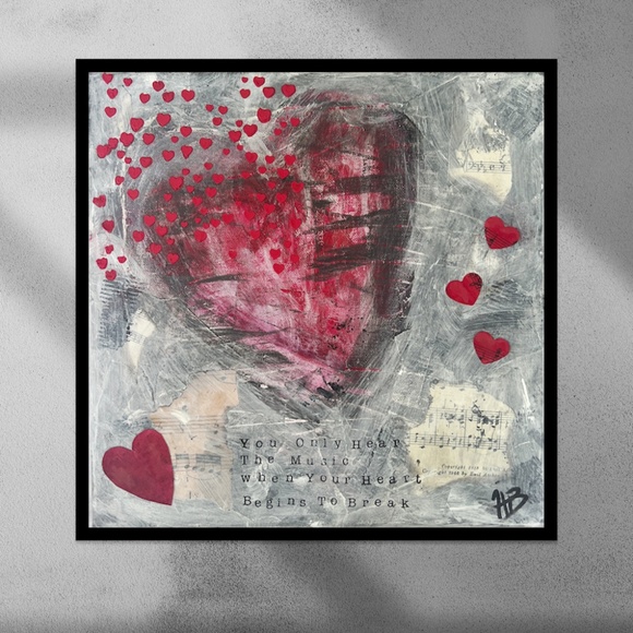 Heart of Music Original Mixed Media Art12x12